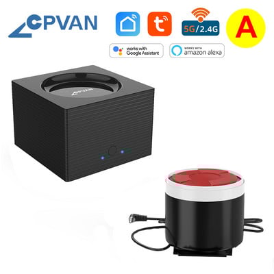 CPVAN CP8 viedās mājas signalizācijas sistēma Alexa atbalsts 2.4G 5G WiFi bezvadu Tuya House drošības trauksmes komplekts kustības sensora durvju detektors