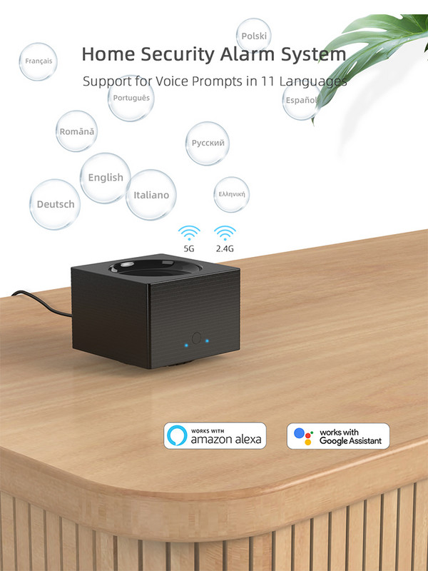 CPVAN CP8 viedās mājas signalizācijas sistēma Alexa atbalsts 2.4G 5G WiFi bezvadu Tuya House drošības trauksmes komplekts kustības sensora durvju detektors