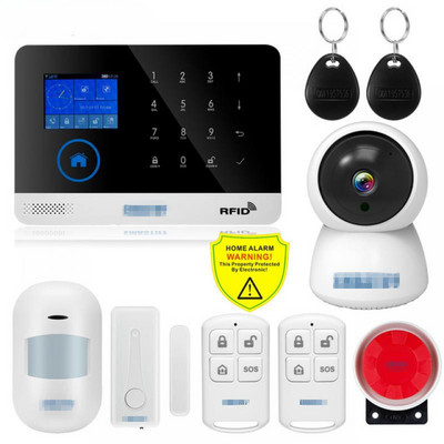 SIM Gsm Home Rfid Antifurt Securitate Aplicație Tuya fără fir Tastatură tactilă LCD Wifi Gsm Sistem de alarmă Kit senzor Rusă, Spaniolă