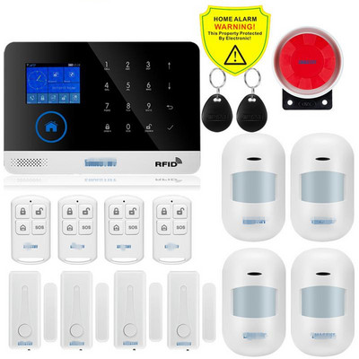 SIM Gsm Home Rfid Antifurt Securitate Aplicație Tuya fără fir Tastatură tactilă LCD Wifi Gsm Sistem de alarmă Kit senzor Rusă, Spaniolă