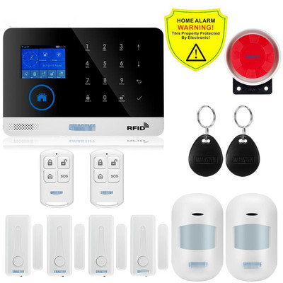 SIM Gsm Home Rfid Antifurt Securitate Aplicație Tuya fără fir Tastatură tactilă LCD Wifi Gsm Sistem de alarmă Kit senzor Rusă, Spaniolă