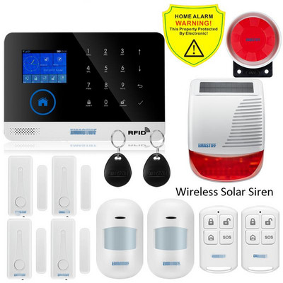 SIM Gsm Home Rfid Antifurt Securitate Aplicație Tuya fără fir Tastatură tactilă LCD Wifi Gsm Sistem de alarmă Kit senzor Rusă, Spaniolă