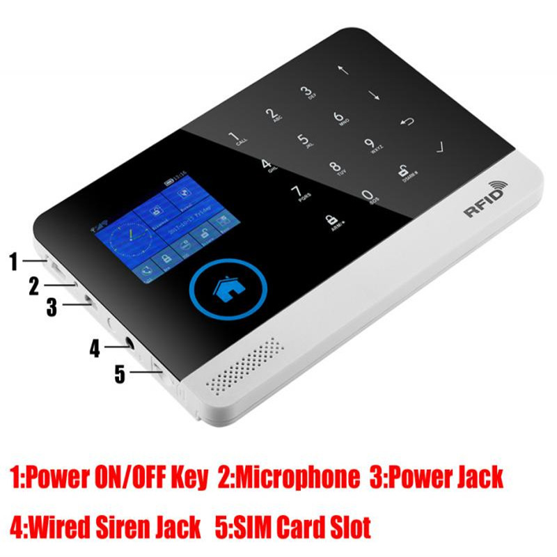 SIM Gsm Home Rfid Antifurt Securitate Aplicație Tuya fără fir Tastatură tactilă LCD Wifi Gsm Sistem de alarmă Kit senzor Rusă, Spaniolă