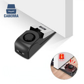 Opritor de ușă Alarma negru antifurt portabil 120db Opritoare de ușă de securitate pentru podea de securitate pentru acasă, hotel, dormitor, feronerie de siguranță