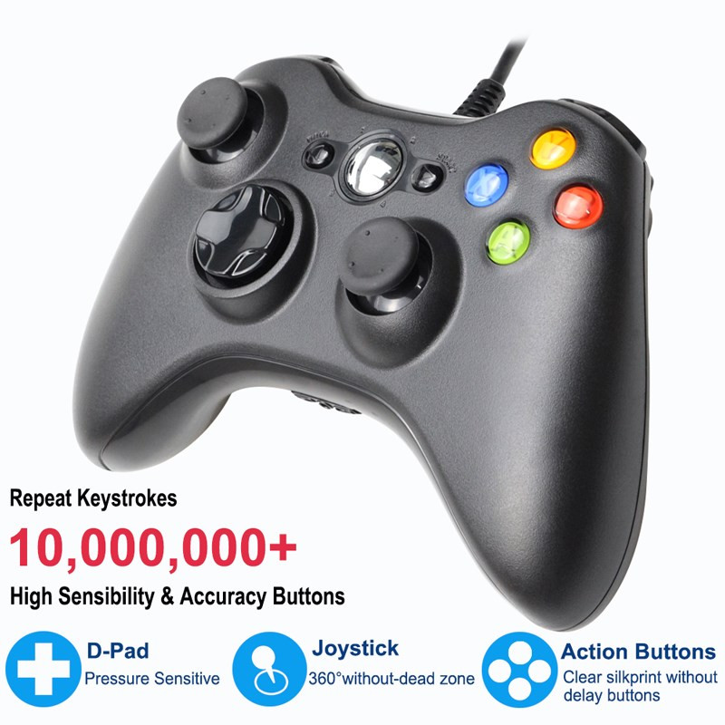 1/2 buc. Controller de joc cu fir pentru Xbox 360 Gamepad Joypad cu vibrație dublă pentru Windows 7/8/X Accesorii pentru jocuri PC