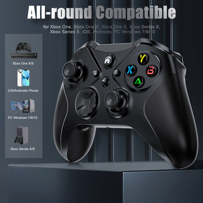 Controler wireless pentru Xbox One, joc PC compatibil cu Xbox One/X/S/Xbox Series S/X Gamepad Suport Turbo și Joystick cu 6 axe