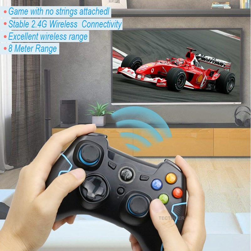 EasySMX Wireless PC Game Controller Dual Vibration for PS3 Console for TV Box for Android Smartphone Joystick Gamepad