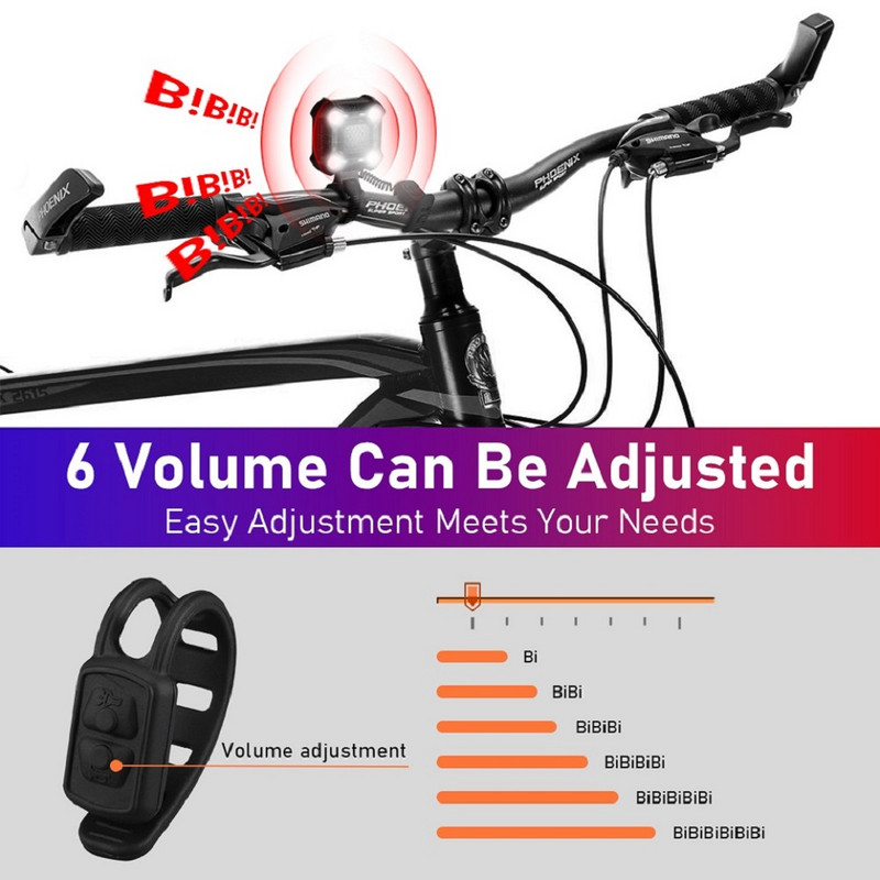 Hollarm sirena za bicikle, prednja svjetla, IPX6 vodootporno USB punjenje, noćna vožnja, jako svjetlo za bicikl, 140 dB, sigurnosni alarm, zvono za bicikl