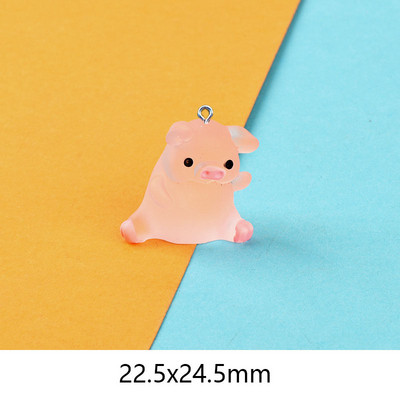 10 db Miniatűr rózsaszín aranyos malac gyanta bűbáj medálok ékszerkészítéshez barkácsolás fülbevaló nyaklánc kulcstartó lapos hátú Cabochon