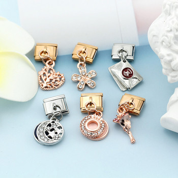 Hapiship Νέο αυθεντικό Daisy Fashion Rose Flower Heart Flower φάκελος Γούρι Ιταλικά Links Fit 9mm βραχιόλι Κοσμήματα κατασκευής DJ375