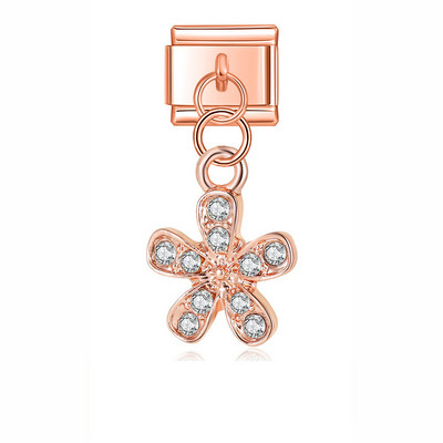 Hapiship Nou Original Daisy Fashion Trandafir Floare Inimă Floră Plic Charm Legături italiene Se potrivesc 9mm Brățară Bijuterii Fabricare DJ375