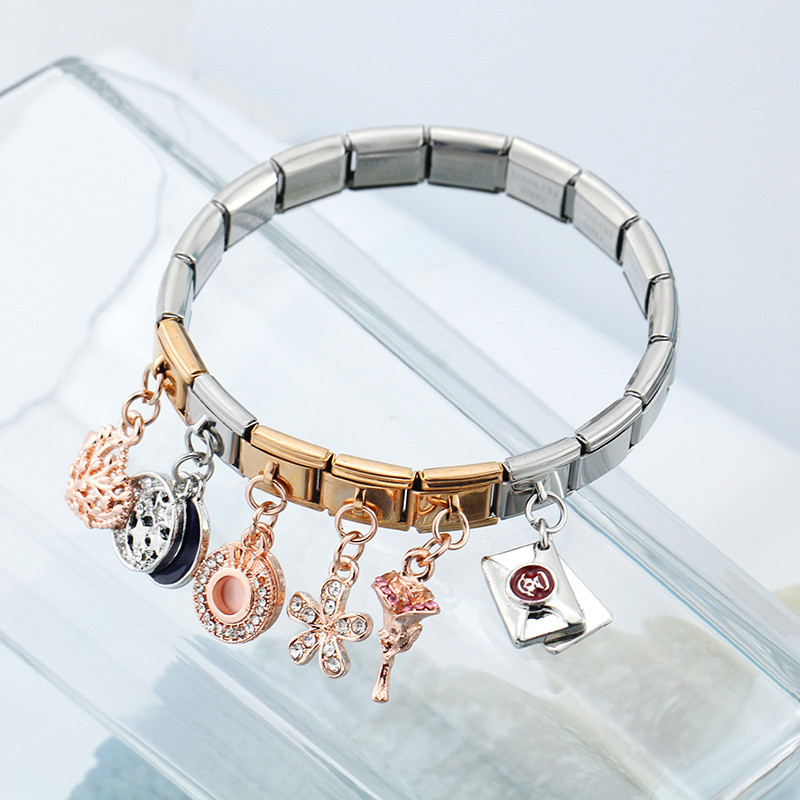 Hapiship Nou Original Daisy Fashion Trandafir Floare Inimă Floră Plic Charm Legături italiene Se potrivesc 9mm Brățară Bijuterii Fabricare DJ375