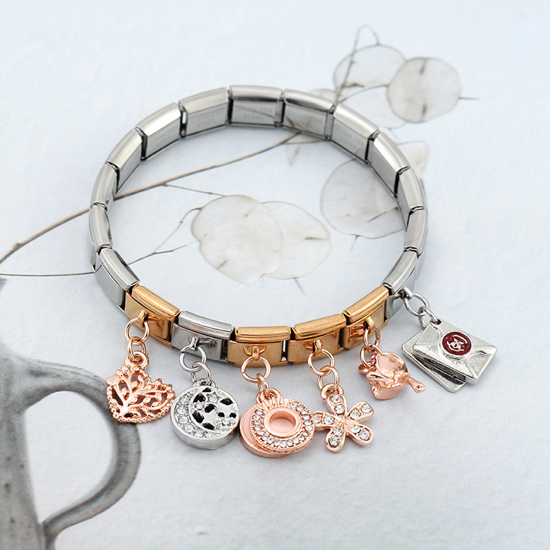 Hapiship Nou Original Daisy Fashion Trandafir Floare Inimă Floră Plic Charm Legături italiene Se potrivesc 9mm Brățară Bijuterii Fabricare DJ375