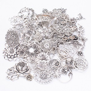 50g vânzare fierbinte floare din metal cu farmec amestecat pandantiv bratara din bronz antic colier bijuterii lucrate manual, bricolaj en-gros