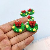 10Pcs Circle Green Leaf Christmas Charms Kawaii Smola Privjesak Charm za Naušnice Narukvica Privjesak za ključeve Diy dječja izrada nakita C1090