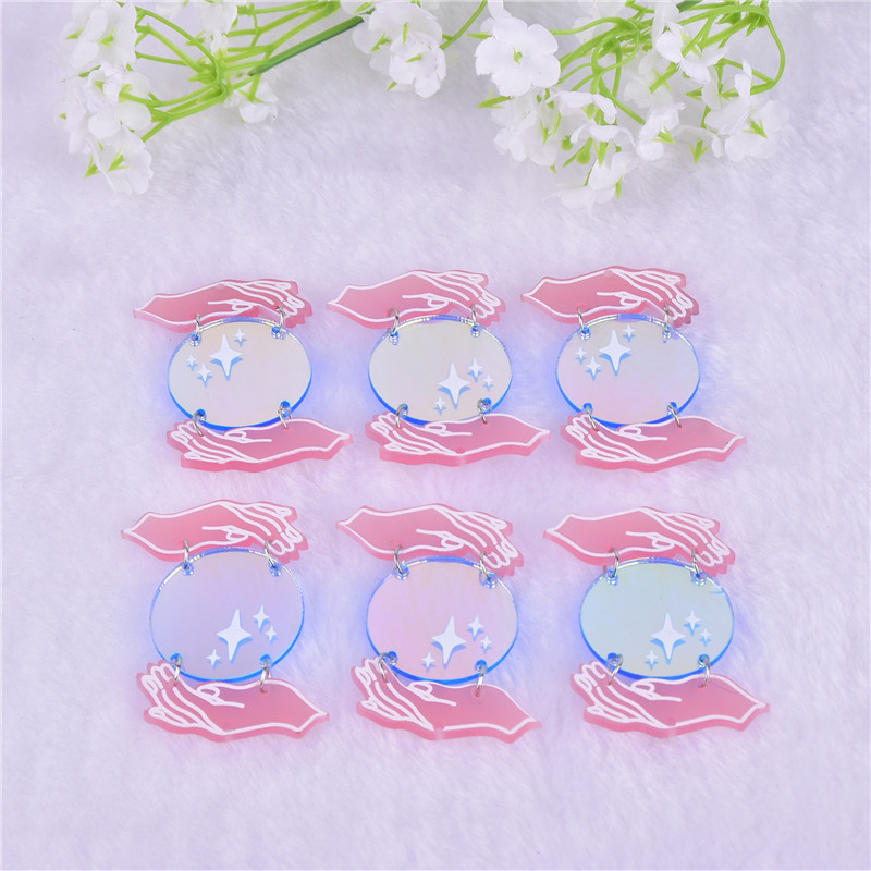 10 bucăți mâna proteja pământul și luna arcilice farmece pentru cercei Dangel, bricolaj, fabricarea de bijuterii în vrac cu ridicata