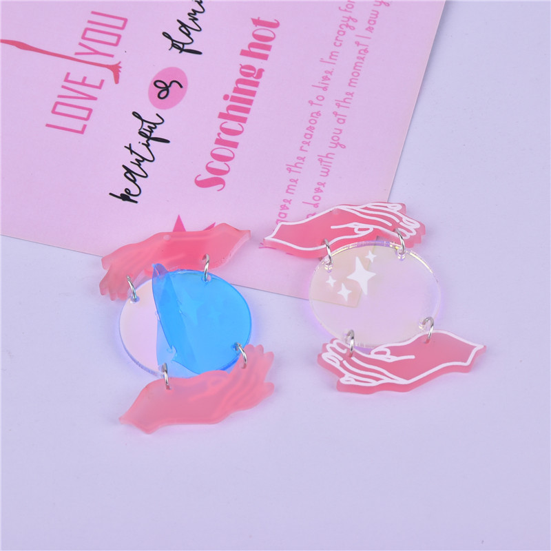 10 bucăți mâna proteja pământul și luna arcilice farmece pentru cercei Dangel, bricolaj, fabricarea de bijuterii în vrac cu ridicata