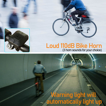 Интелигентна аларма за велосипед Задна светлина с дистанционно управление Вибрационна аларма против кражба Водоустойчива автоматична индукционна лампа за велосипед