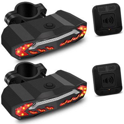 Lampă din spate cu alarmă inteligentă pentru bicicletă, cu telecomandă, alarmă cu vibrații, antifurt, impermeabilă, automată, cu inducție.