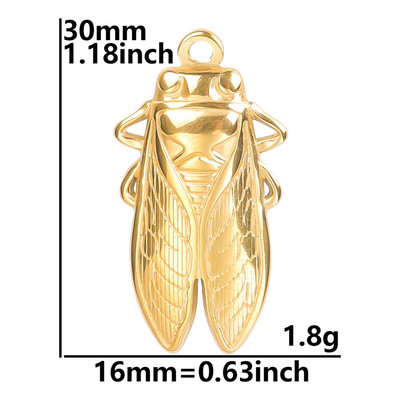 5 buc/lot Breloc cu fluture de animale de culoare aurie Ojo Turco Breloc din oțel inoxidabil pentru fabricarea de bijuterii, cap de craniu, ochi de stea, lună