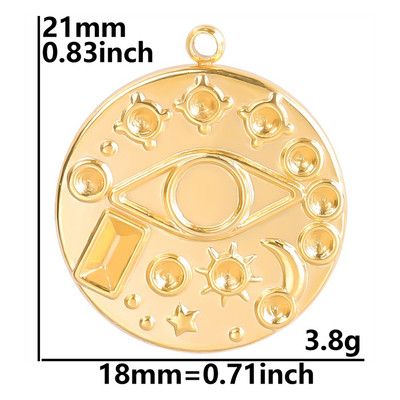 5 buc/lot Breloc cu fluture de animale de culoare aurie Ojo Turco Breloc din oțel inoxidabil pentru fabricarea de bijuterii, cap de craniu, ochi de stea, lună