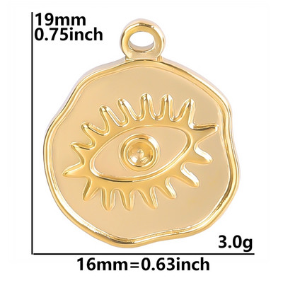 5 buc/lot Breloc cu fluture de animale de culoare aurie Ojo Turco Breloc din oțel inoxidabil pentru fabricarea de bijuterii, cap de craniu, ochi de stea, lună