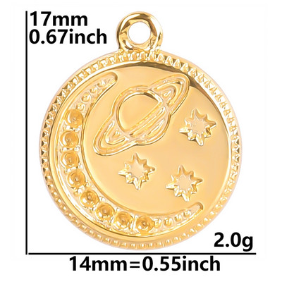 5 buc/lot Breloc cu fluture de animale de culoare aurie Ojo Turco Breloc din oțel inoxidabil pentru fabricarea de bijuterii, cap de craniu, ochi de stea, lună