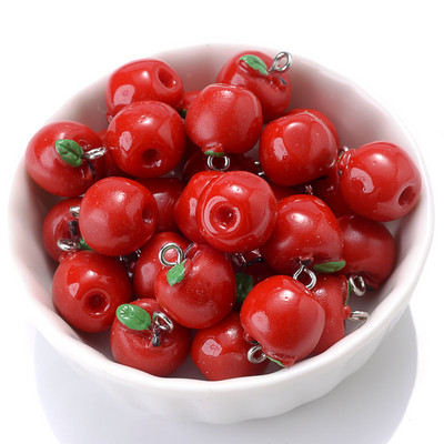 10 bucăți drăguț roșu acrilic căpșuni măr portocaliu mango fructe rășină pandantive brelocuri pentru bijuterii cercei colier accesoriu