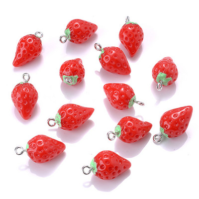 10 bucăți drăguț roșu acrilic căpșuni măr portocaliu mango fructe rășină pandantive brelocuri pentru bijuterii cercei colier accesoriu