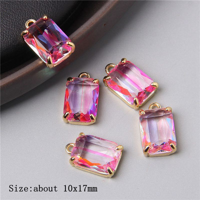 5 bucăți pandantiv cu bijuterii cu fațete colorate pentru vindecare, cristale naturale, pandantiv cu piatră de cuarț pentru fabricarea de bijuterii, accesorii de colier