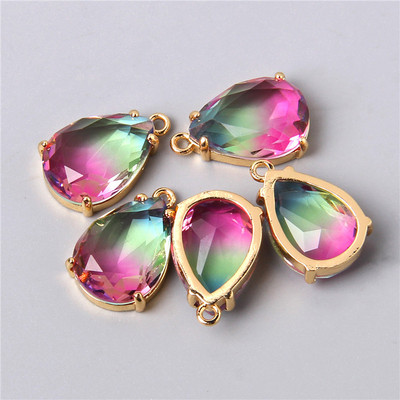 5 bucăți pandantiv cu bijuterii cu fațete colorate pentru vindecare, cristale naturale, pandantiv cu piatră de cuarț pentru fabricarea de bijuterii, accesorii de colier