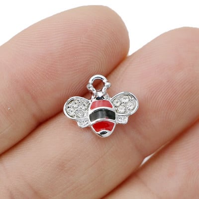 10 db Zománcozott Aranyozott Lila Madarak Bee Charm medál ékszerkészítéshez karkötő nyaklánc barkács fülbevaló kiegészítők kézműves