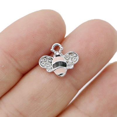 10 db Zománcozott Aranyozott Lila Madarak Bee Charm medál ékszerkészítéshez karkötő nyaklánc barkács fülbevaló kiegészítők kézműves