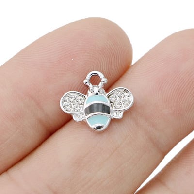10 db Zománcozott Aranyozott Lila Madarak Bee Charm medál ékszerkészítéshez karkötő nyaklánc barkács fülbevaló kiegészítők kézműves