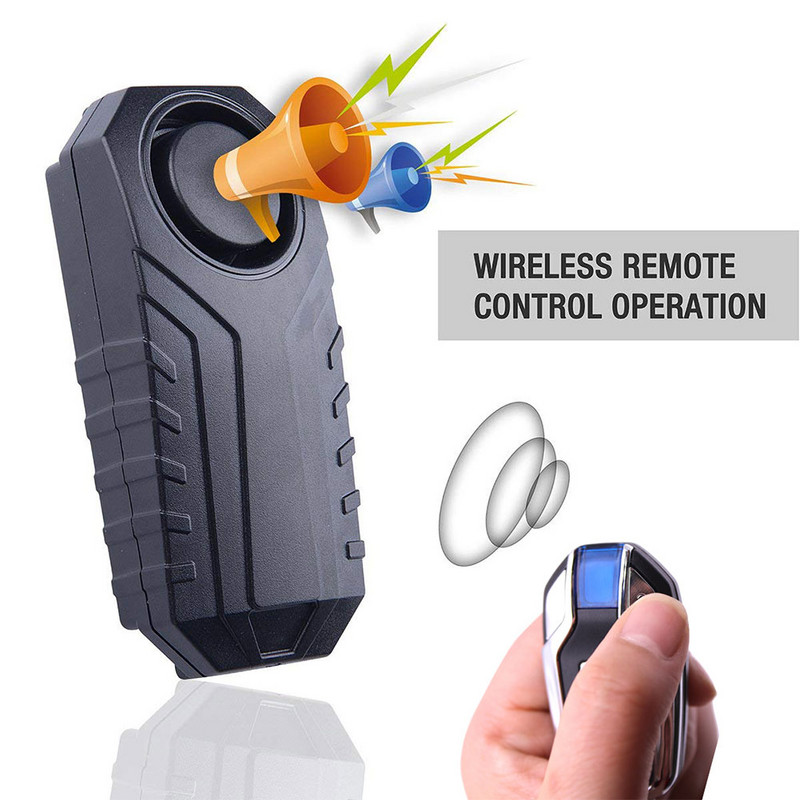 Alarmă fără fir antifurt pentru bicicletă pentru motociclete cu telecomandă Alarma de securitate pentru bicicletă rezistentă la apă Senzor de vibrații 113dB tare