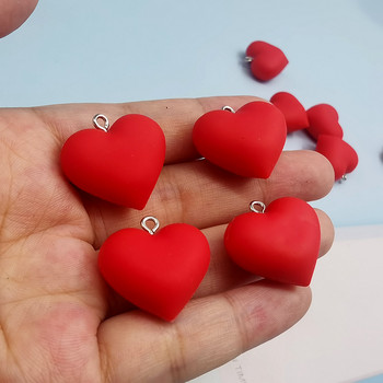 10 τμχ Γούρια Kawaii Red Love Heart για κοσμήματα που κατασκευάζουν χαριτωμένα κρεμαστά DIY σκουλαρίκια Κολιέ Μπρελόκ Αξεσουάρ C498