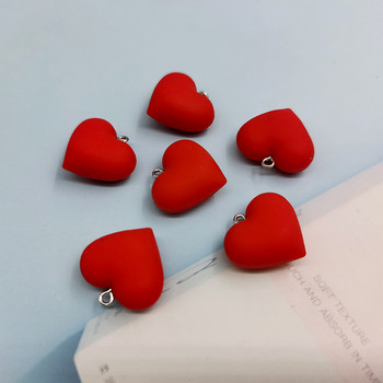 10 τμχ Γούρια Kawaii Red Love Heart για κοσμήματα που κατασκευάζουν χαριτωμένα κρεμαστά DIY σκουλαρίκια Κολιέ Μπρελόκ Αξεσουάρ C498