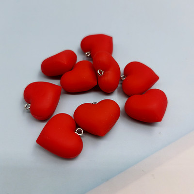 10db Kawaii Red Love Heart Bűbáj ékszerkészítéshez Aranyos medál DIY fülbevaló nyaklánc kulcstartó kiegészítők C498