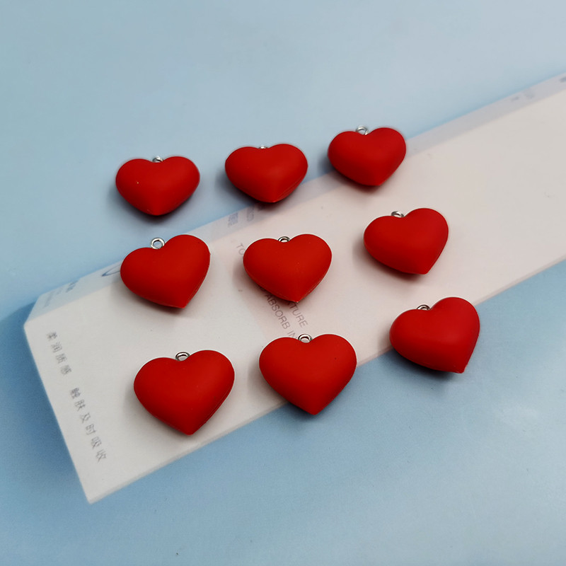 10 buc. Brelocuri Kawaii cu inimă roșie de dragoste pentru realizarea de bijuterii pandantiv drăguț, cercei, colier, accesorii pentru breloc C498