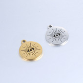 5 buc/lot oglindă din oțel inoxidabil, circulară scobită, pandantive cu ochi de diavol, brelocuri pentru bricolaj, colier, brățări, bijuterii, descoperiri