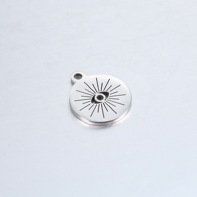 5 buc/lot oglindă din oțel inoxidabil, circulară scobită, pandantive cu ochi de diavol, brelocuri pentru bricolaj, colier, brățări, bijuterii, descoperiri