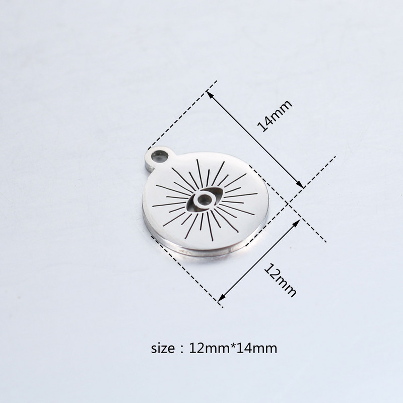 5 buc/lot oglindă din oțel inoxidabil, circulară scobită, pandantive cu ochi de diavol, brelocuri pentru bricolaj, colier, brățări, bijuterii, descoperiri