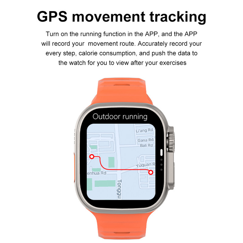 BYSL DT8 Ultra NFC GPS Smart Watch Men Series 8 Bluetooth Call Αδιάβροχο αντιεκρηκτικό γυαλί αθλητικό Smartwatch