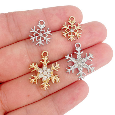 17*22MM 20Pcs/Set Висококачествена висулка със златна снежинка Модни обеци Направи си сам ръчно изработени аксесоари за изработка на бижута на едро