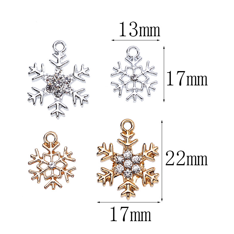 17*22MM 20 buc./set de înaltă calitate, fulg de nea auriu, pandantiv, cercei de modă, bijuterii lucrate manual, accesorii cu ridicata.