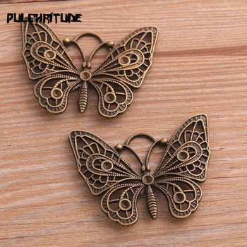 4 ΤΕΜ 37*46 χιλιοστά Νέο προϊόν Δύο χρώματα Big Butterfly Charms Κρεμαστό κόσμημα ζώων Σήμανση κοσμήματος από μεταλλικό κράμα