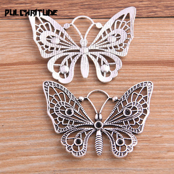 4 ΤΕΜ 37*46 χιλιοστά Νέο προϊόν Δύο χρώματα Big Butterfly Charms Κρεμαστό κόσμημα ζώων Σήμανση κοσμήματος από μεταλλικό κράμα