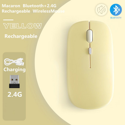 Mouse Bluetooth fără fir reîncărcabil Macaron Mouse USB 2,4G pentru Android Windows Tablet Laptop Notebook PC pentru mobil IPAD