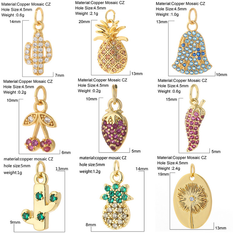 Ciupercă Cactus Ciupercă Păpădie pentru Bijuterii Materiale Culoare Aurie Cercei Diy Colier Brățară Charms de designer Pandantiv