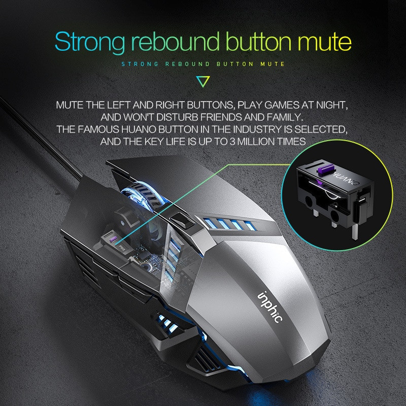 Joc E-sport Metal Manipulator Mouse Jocuri Mute Mouse